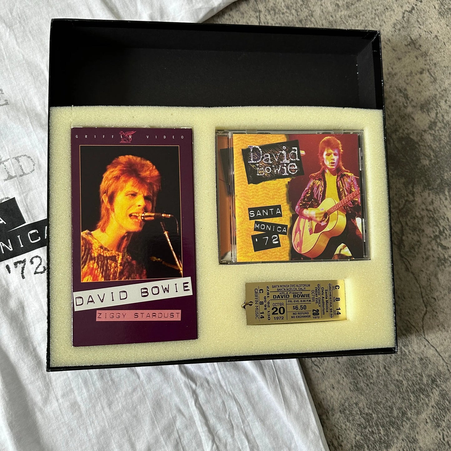 1995 David Bowie 1/1000 "Live At Santa Monica '72" Tee + Box Set - 269archive