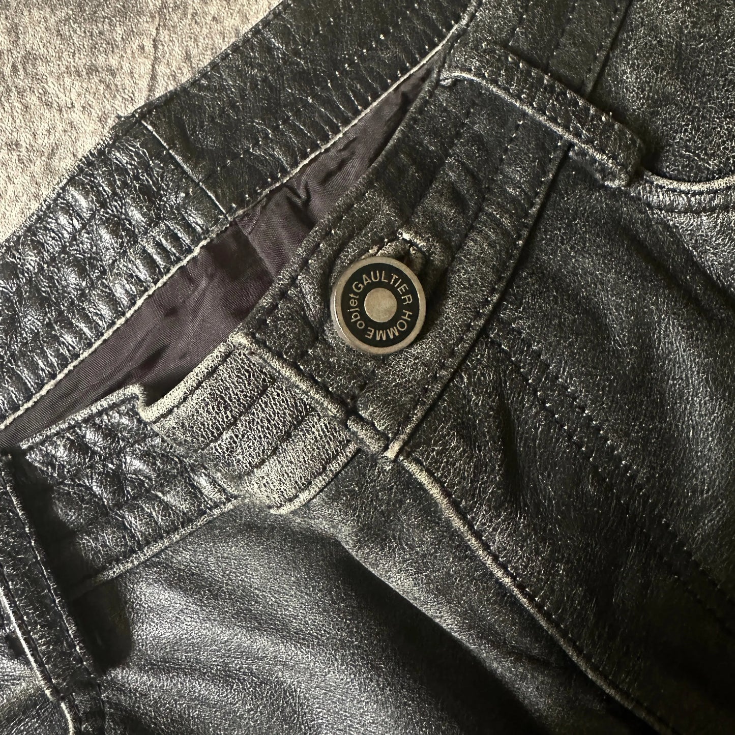 2000s Jean Paul Gaultier “Objet” Faded Calf Leather Pants - 269archive