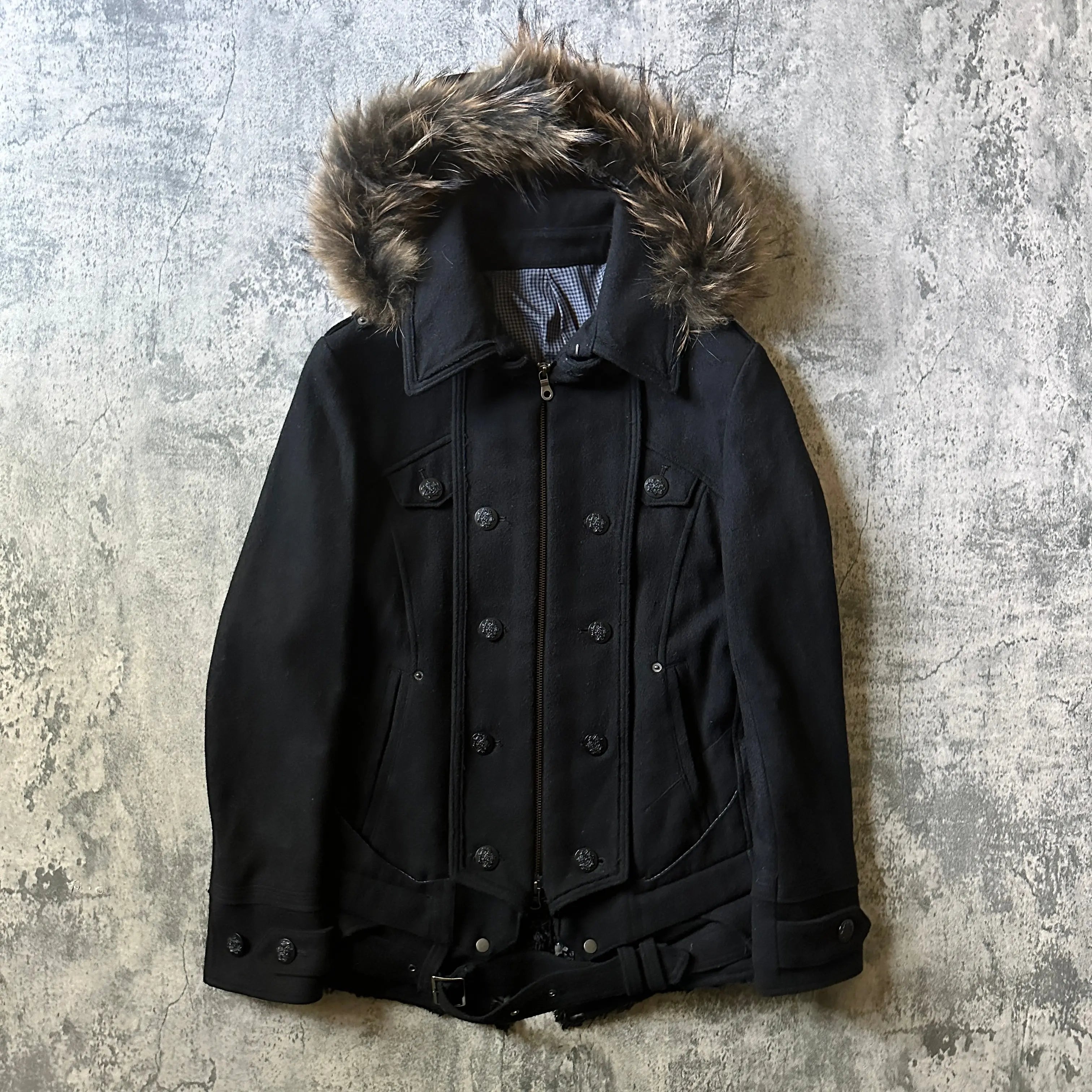 2000s PPFM Convertible Fur Napoleon Jacket - 269archive