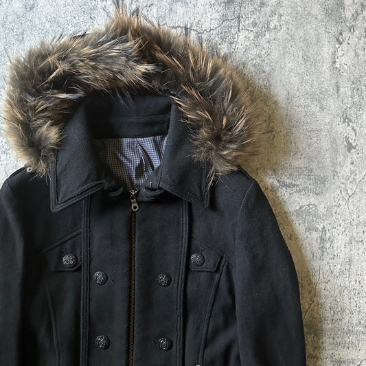 2000s PPFM Convertible Fur Napoleon Jacket - 269archive