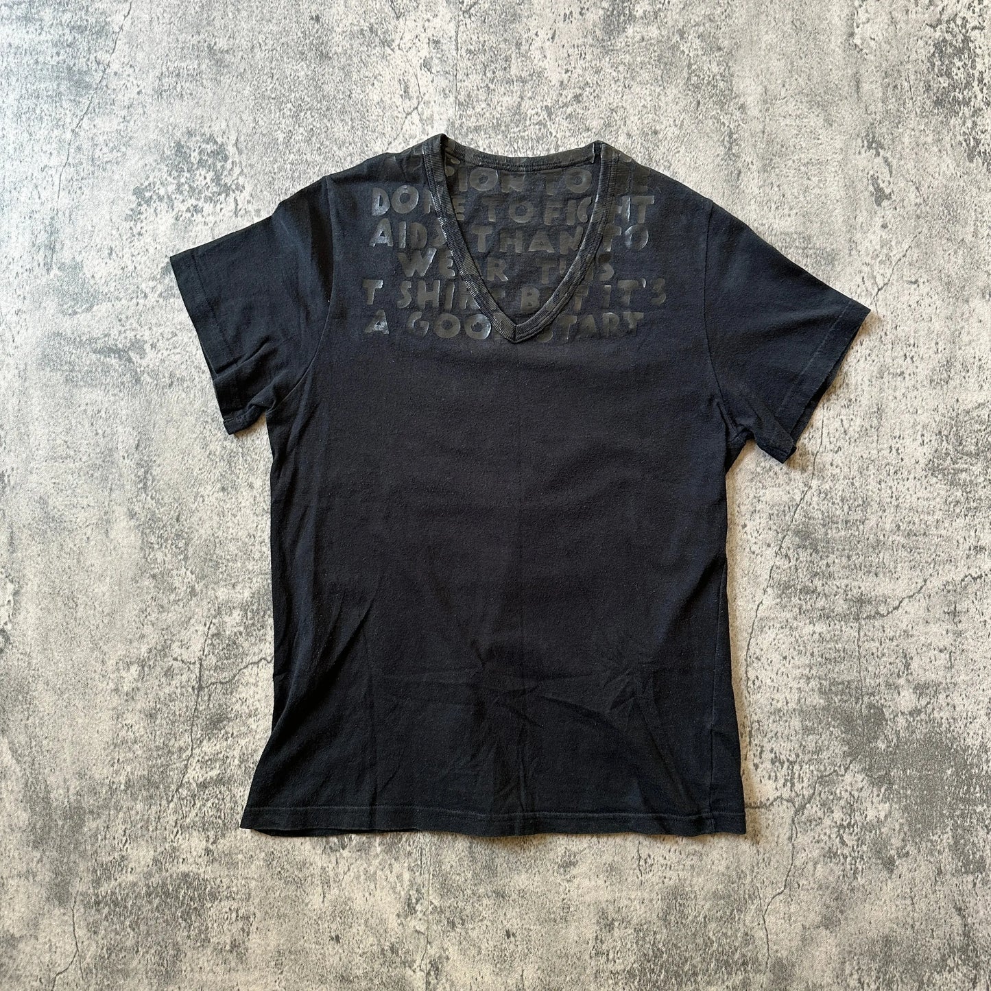 2001 Maison Margiela “AIDS Awareness” Black Tee - 269archive