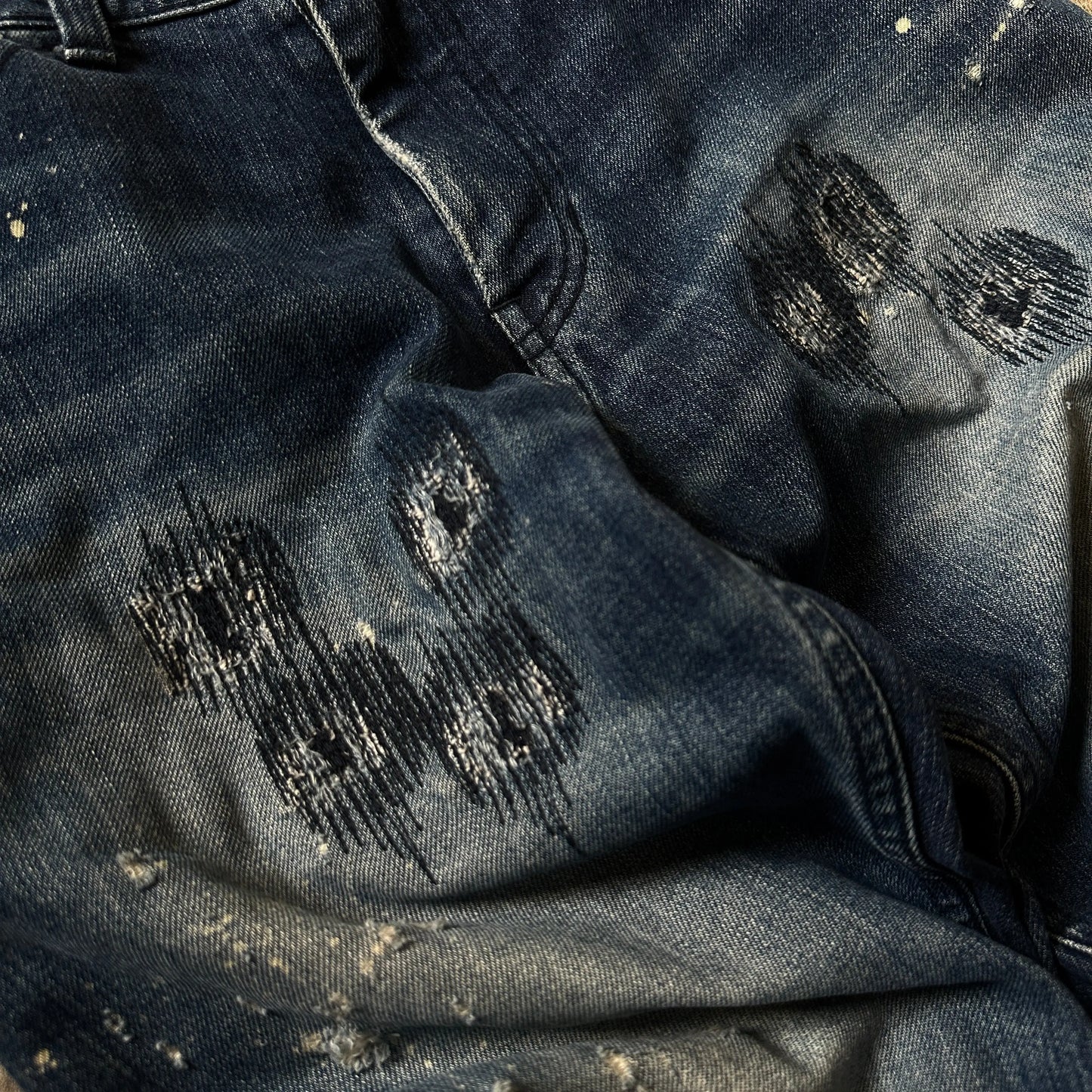 AW01 Number (N)ine “Grunge” Bootcut Denim - 269archive