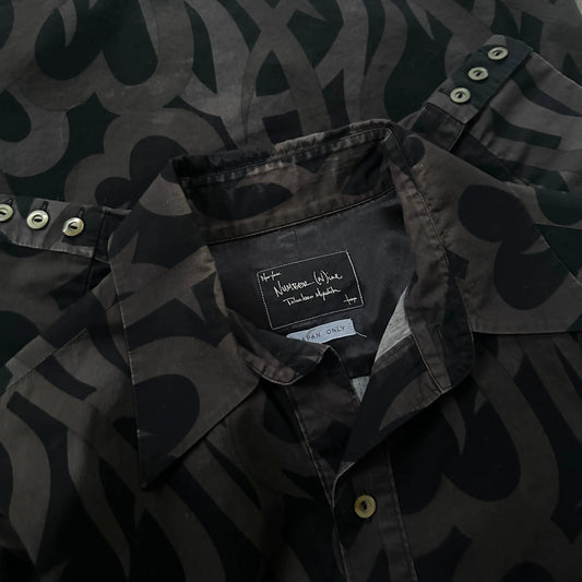 AW04 Number (N)ine Japan Exclusive “Tribal Print” Button-Up - 269archive