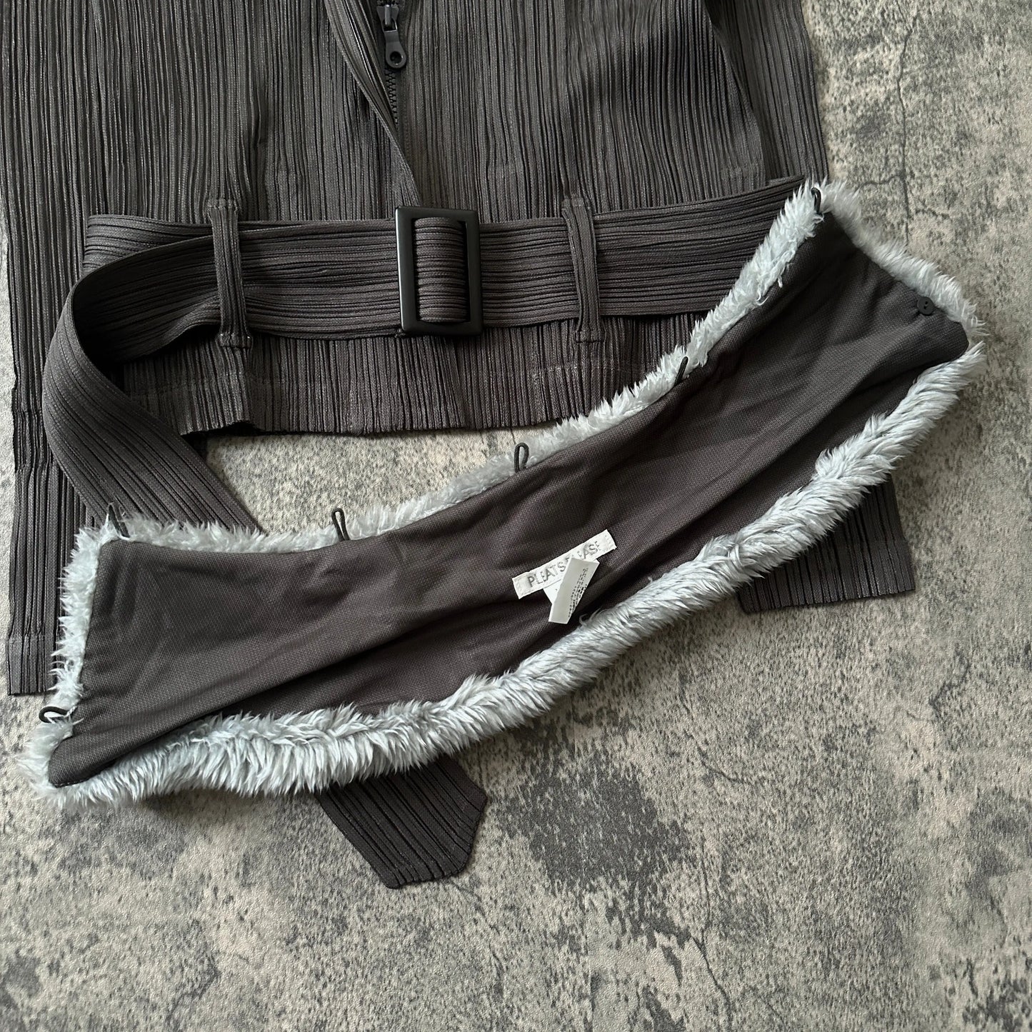 AW06 Issey Miyake Pleats Please “Detachable Fur” Pleated Jacket - 269archive