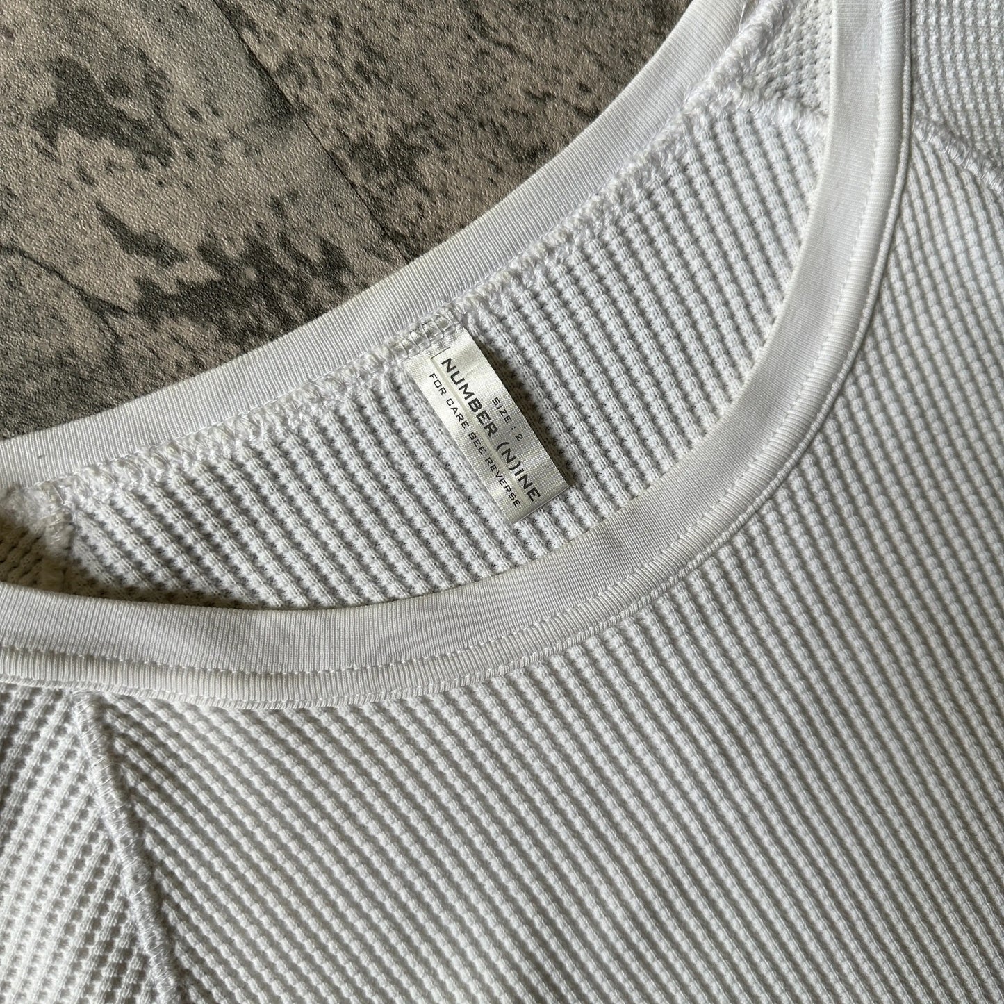 SS02 Number (N)ine Waffle Knit Long Sleeve - 269archive