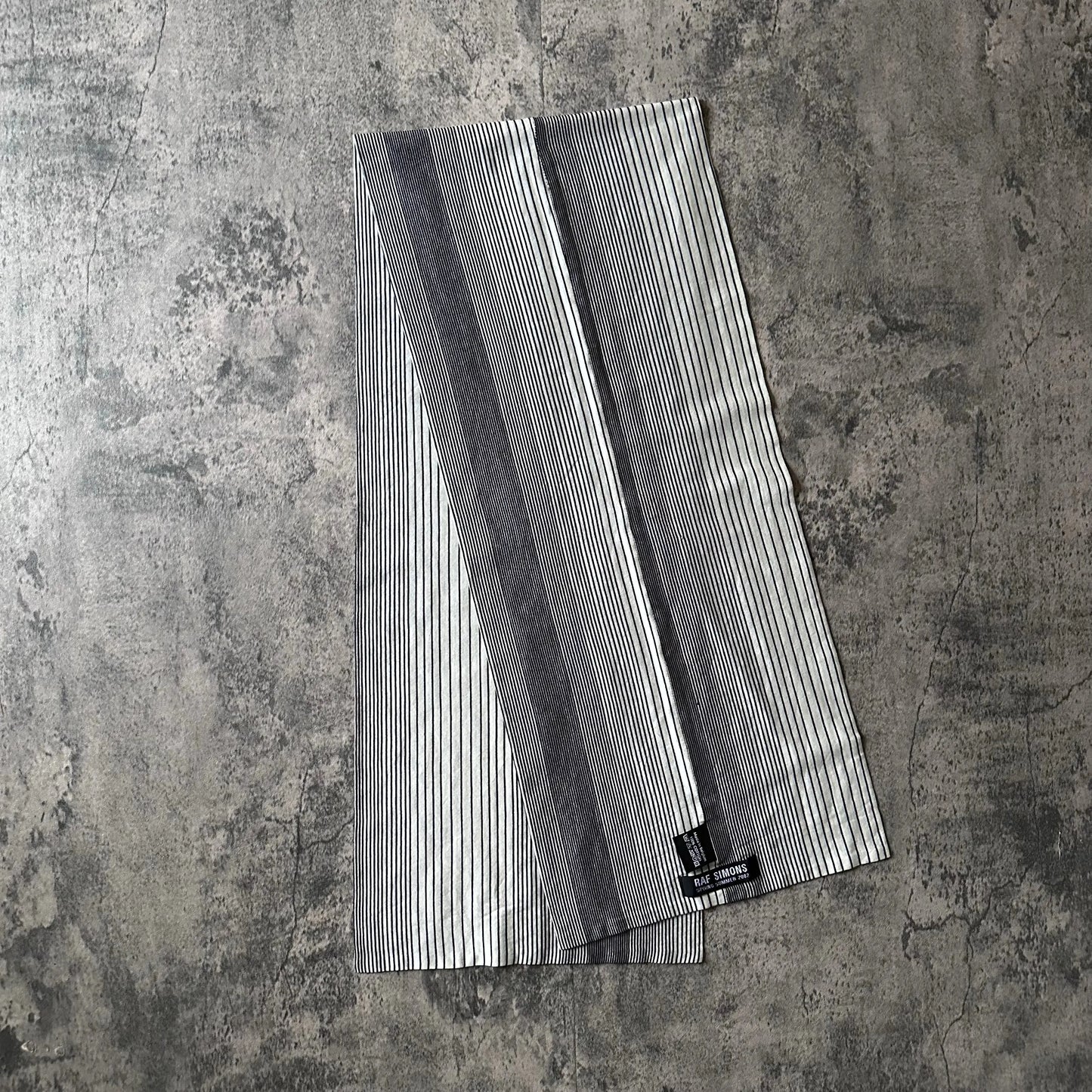 SS2002 Raf Simons Striped Cotton Scarf - 269archive