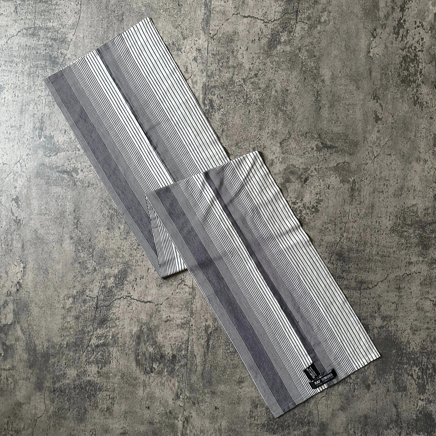SS2002 Raf Simons Striped Cotton Scarf - 269archive