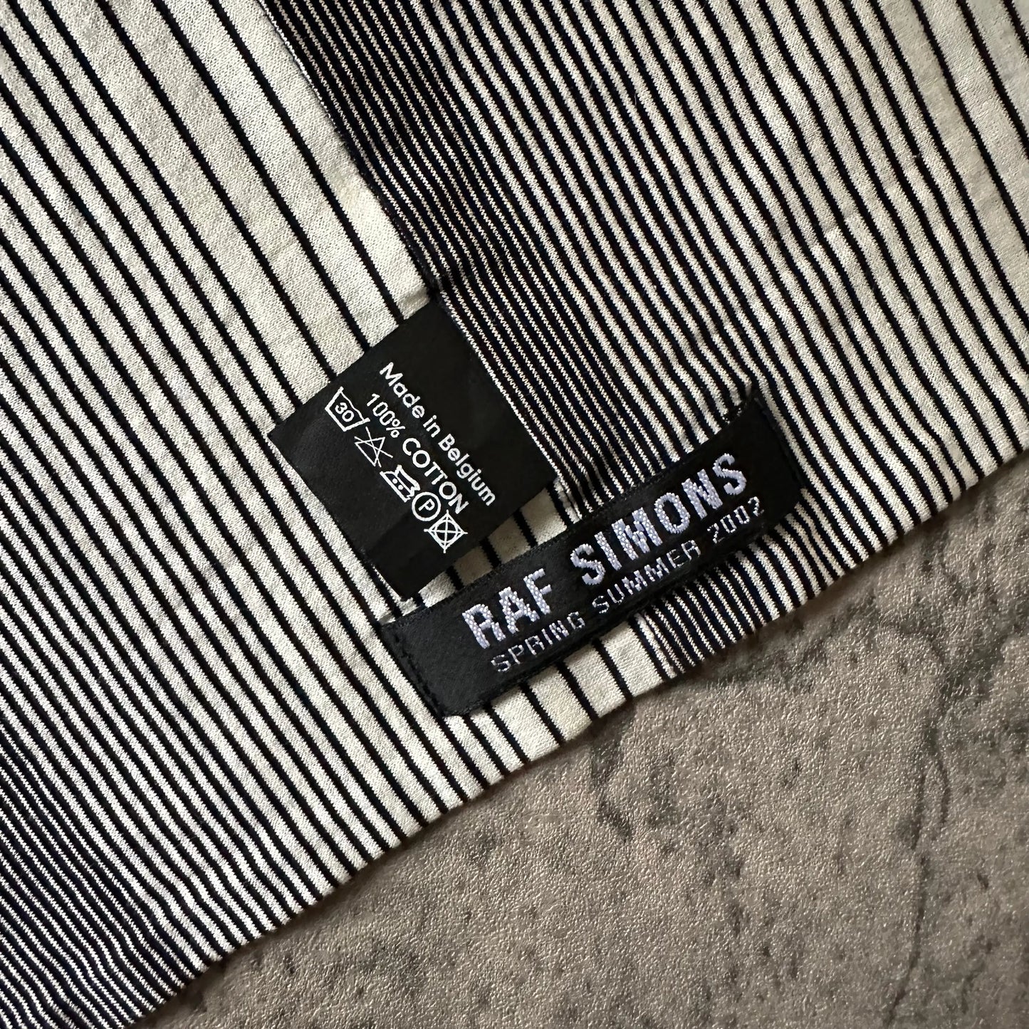 SS2002 Raf Simons Striped Cotton Scarf - 269archive