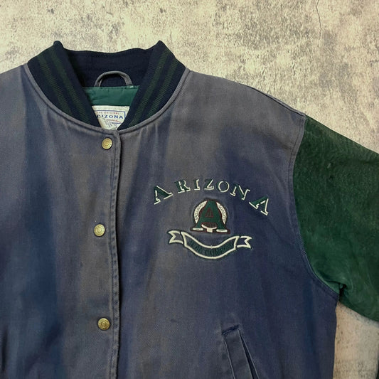 Distressed Suede Varsity Jacket - 269archive