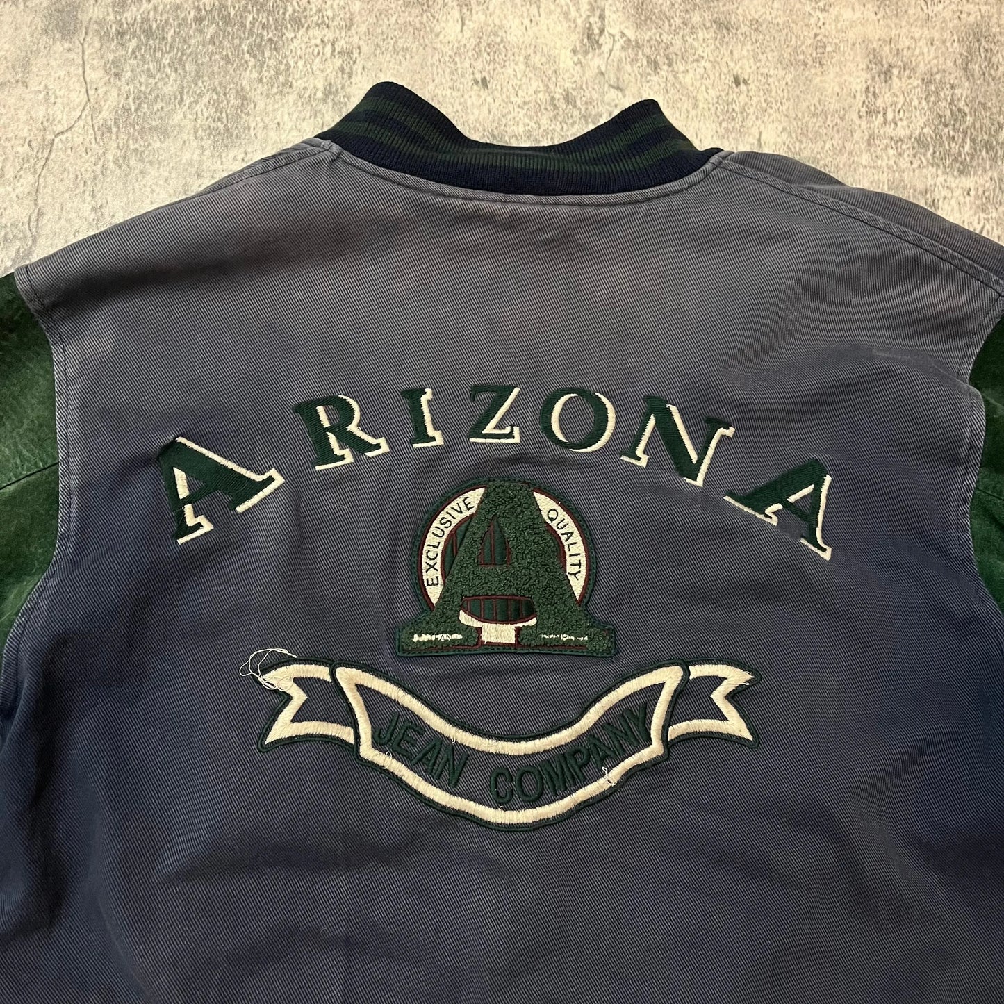 Distressed Suede Varsity Jacket - 269archive