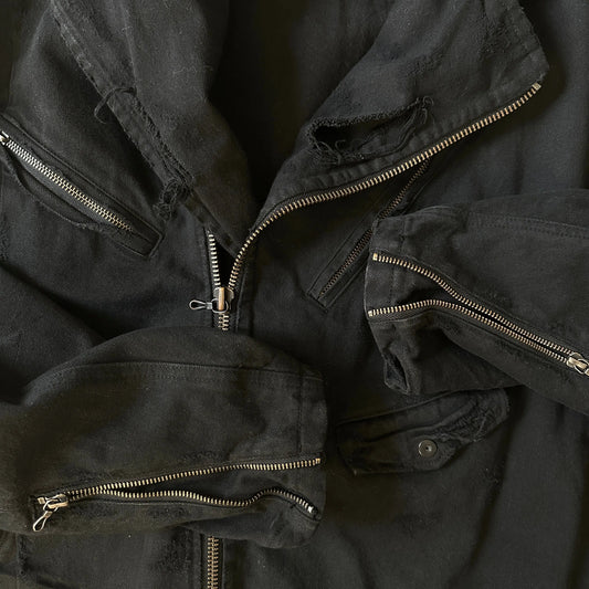 Pre-22 Sample Julius_7 Distressed Asymmetric 12oz Denim Jacket - 269archive