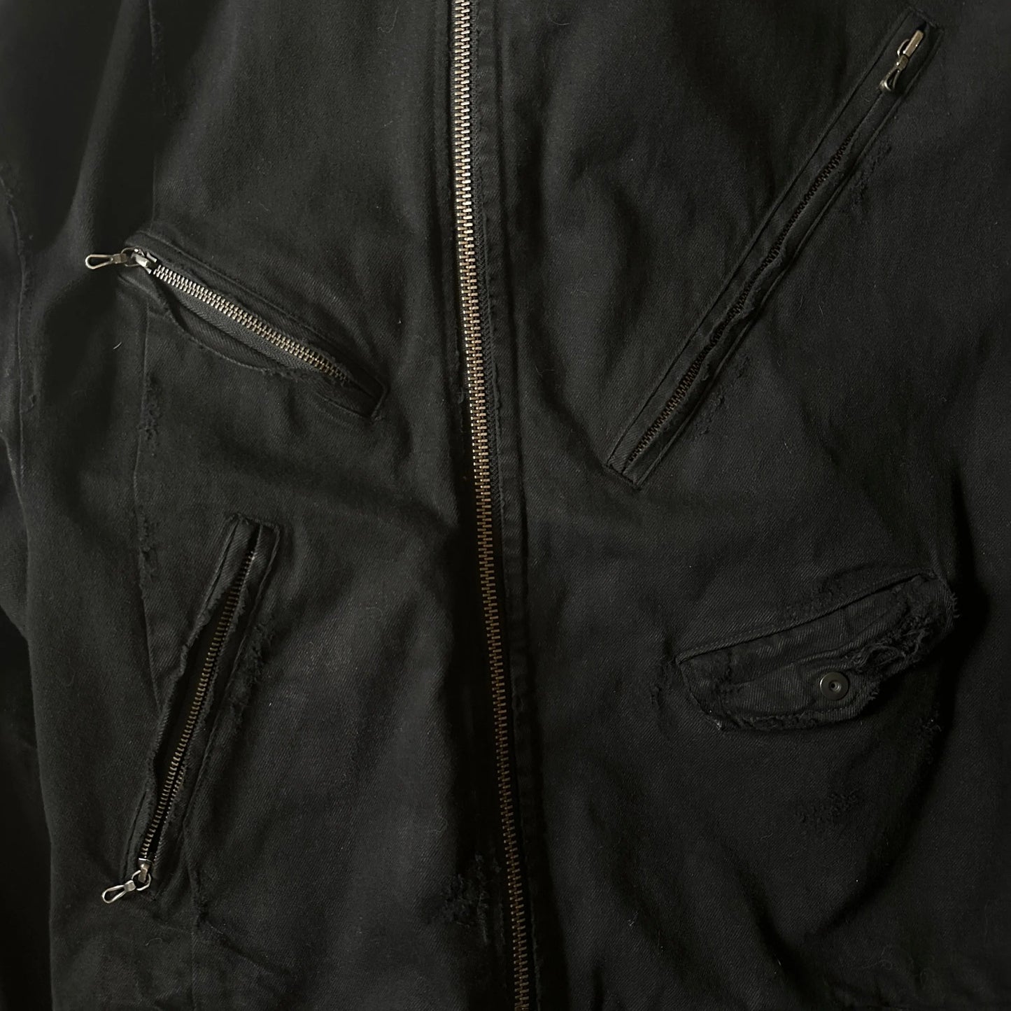 Pre-22 Sample Julius_7 Distressed Asymmetric 12oz Denim Jacket - 269archive