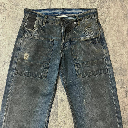 Rick Owens SLAB Distressed Mud-Wash Denim - 269archive