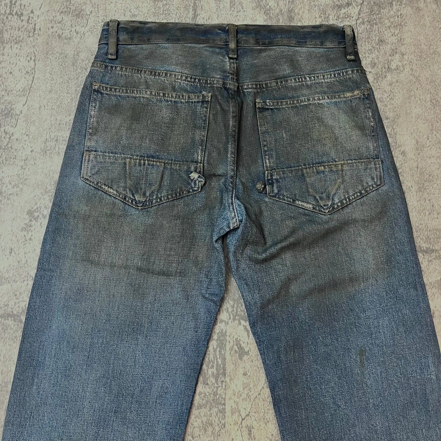 Rick Owens SLAB Distressed Mud-Wash Denim - 269archive