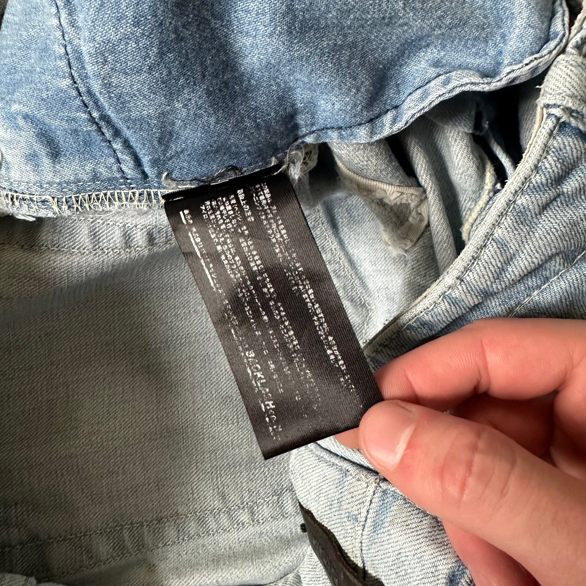 ‘Leather Repair’ Distressed Denim  Pants 269archive