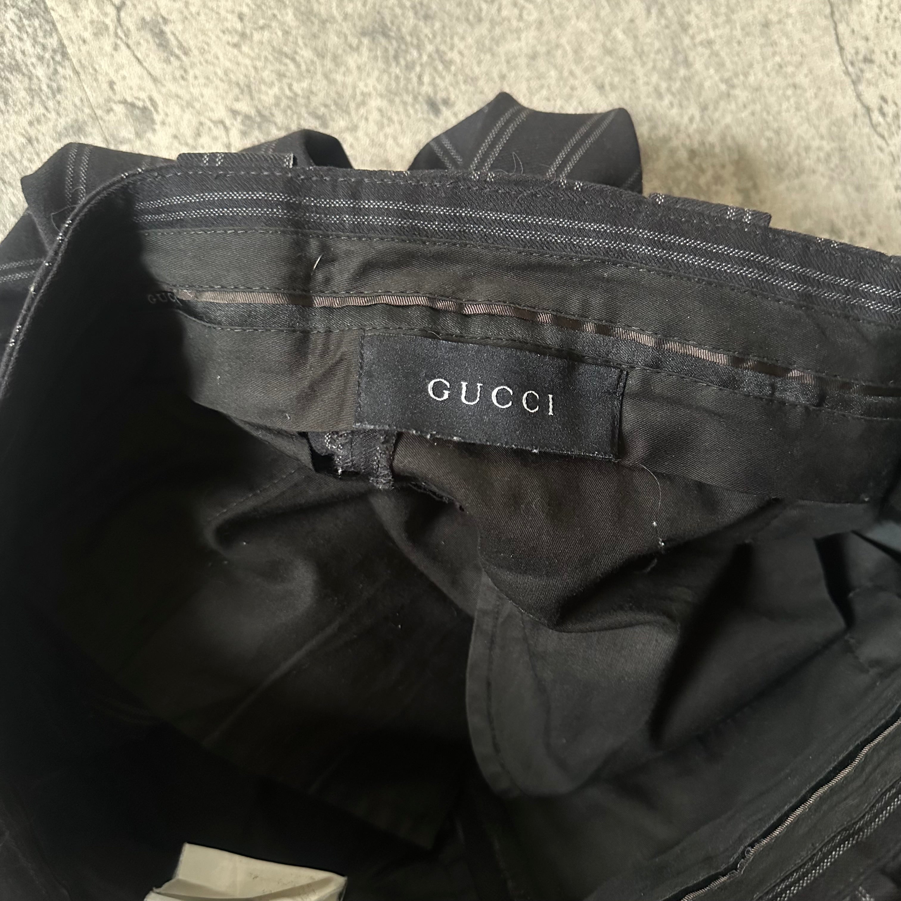 2000s Gucci by Tom Ford “Pinstripe” Bootcut Pants