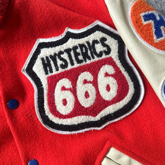 1990s Hysteric Glamour “666” Leather Varsity Jacket - 269archive