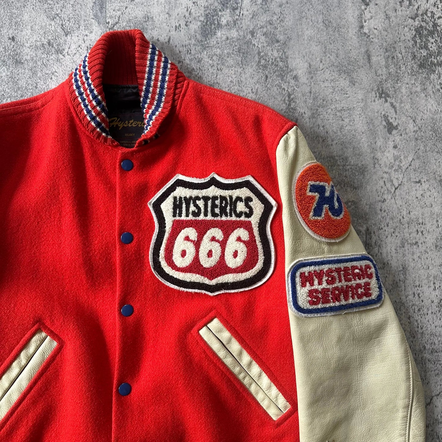 1990s Hysteric Glamour “666” Leather Varsity Jacket - 269archive