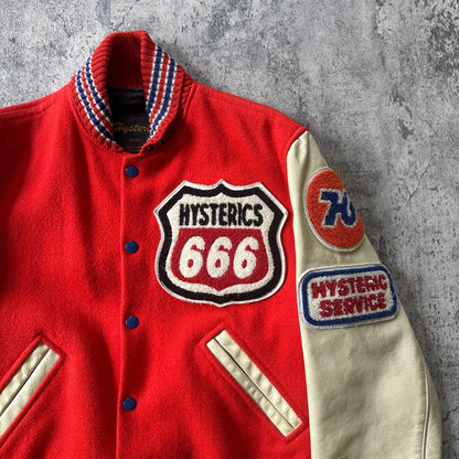 1990s Hysteric Glamour “666” Leather Varsity Jacket - 269archive