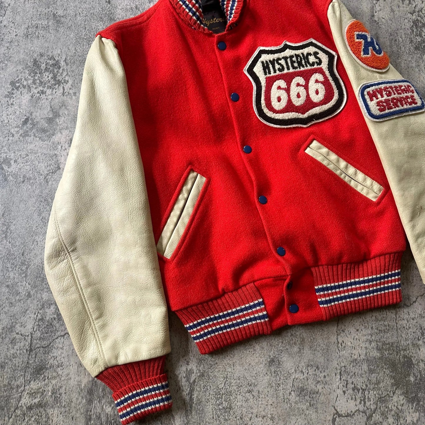 1990s Hysteric Glamour “666” Leather Varsity Jacket - 269archive