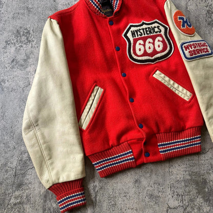 1990s Hysteric Glamour “666” Leather Varsity Jacket - 269archive