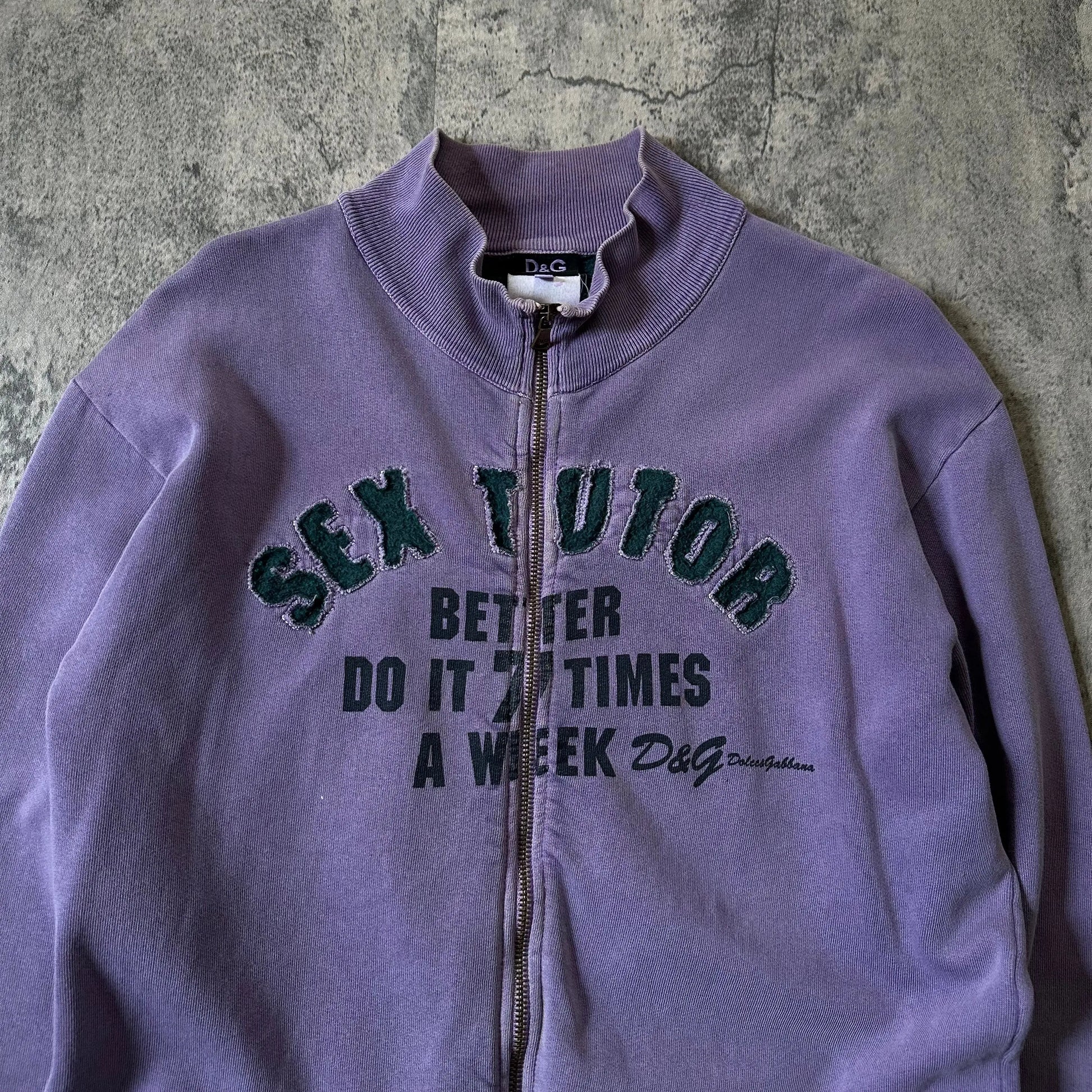 2000s Dolce & Gabbana “S*x Tutor” Zip-Up Sweater - 269archive