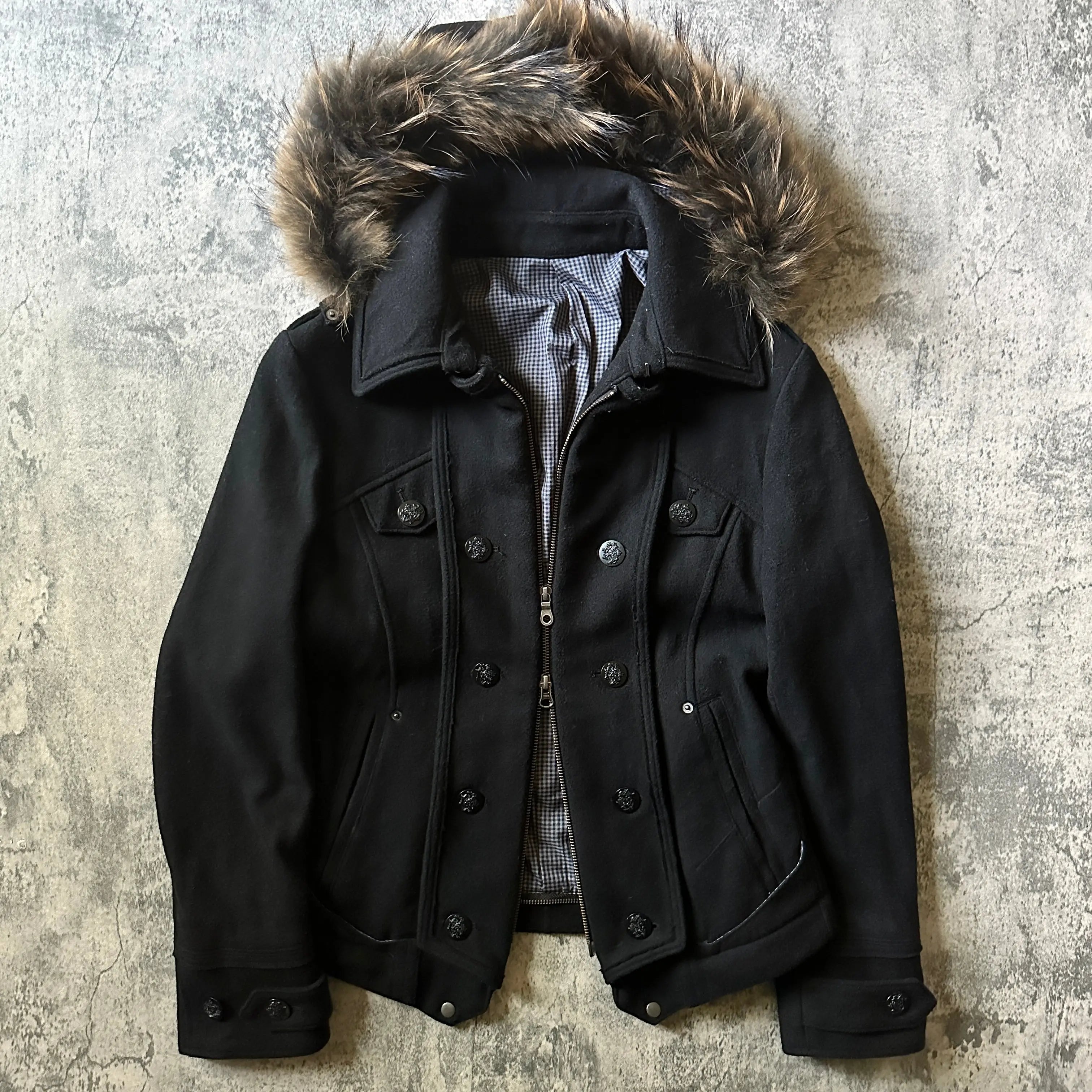 ジャケット・アウター PPFM napoleon jacket 2000s PPFM Convertible Fur Napoleon Jacket - 269archive