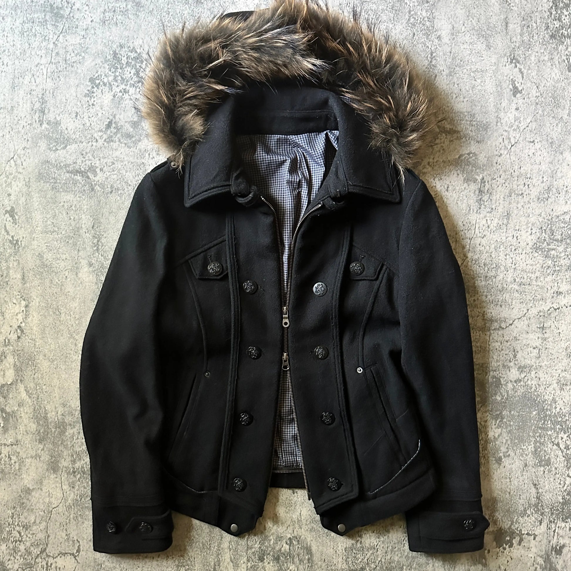 2000s PPFM Convertible Fur Napoleon Jacket - 269archive