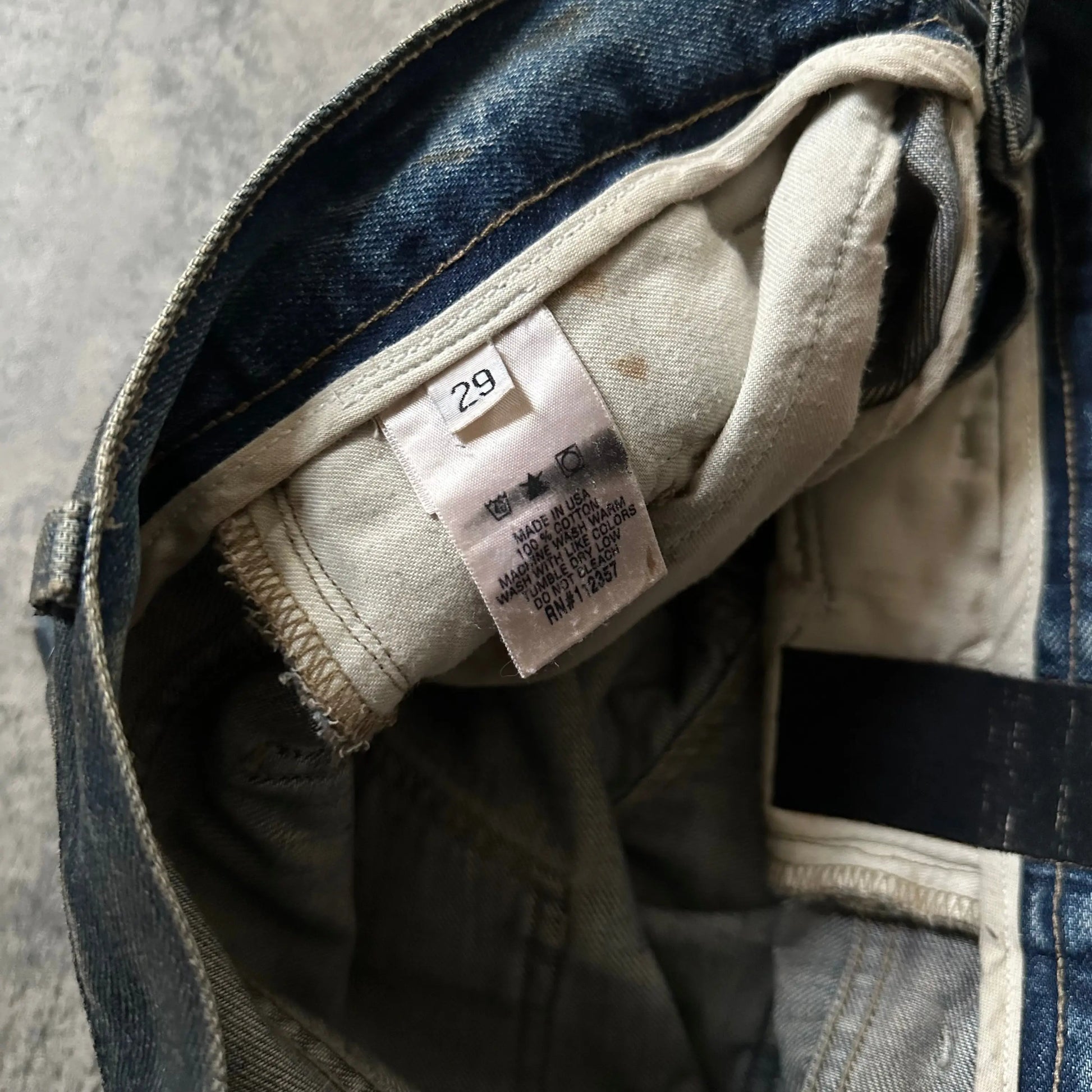 2000s Rick Owens SLAB “Mudwash” Waxed Denim - 269archive