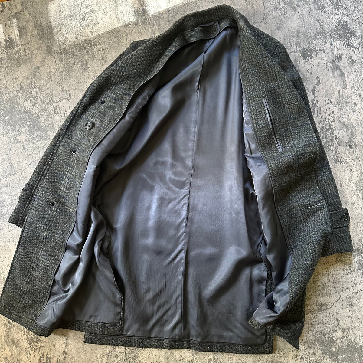 1960s Plaid Silk-Lined Overcoat   269archive