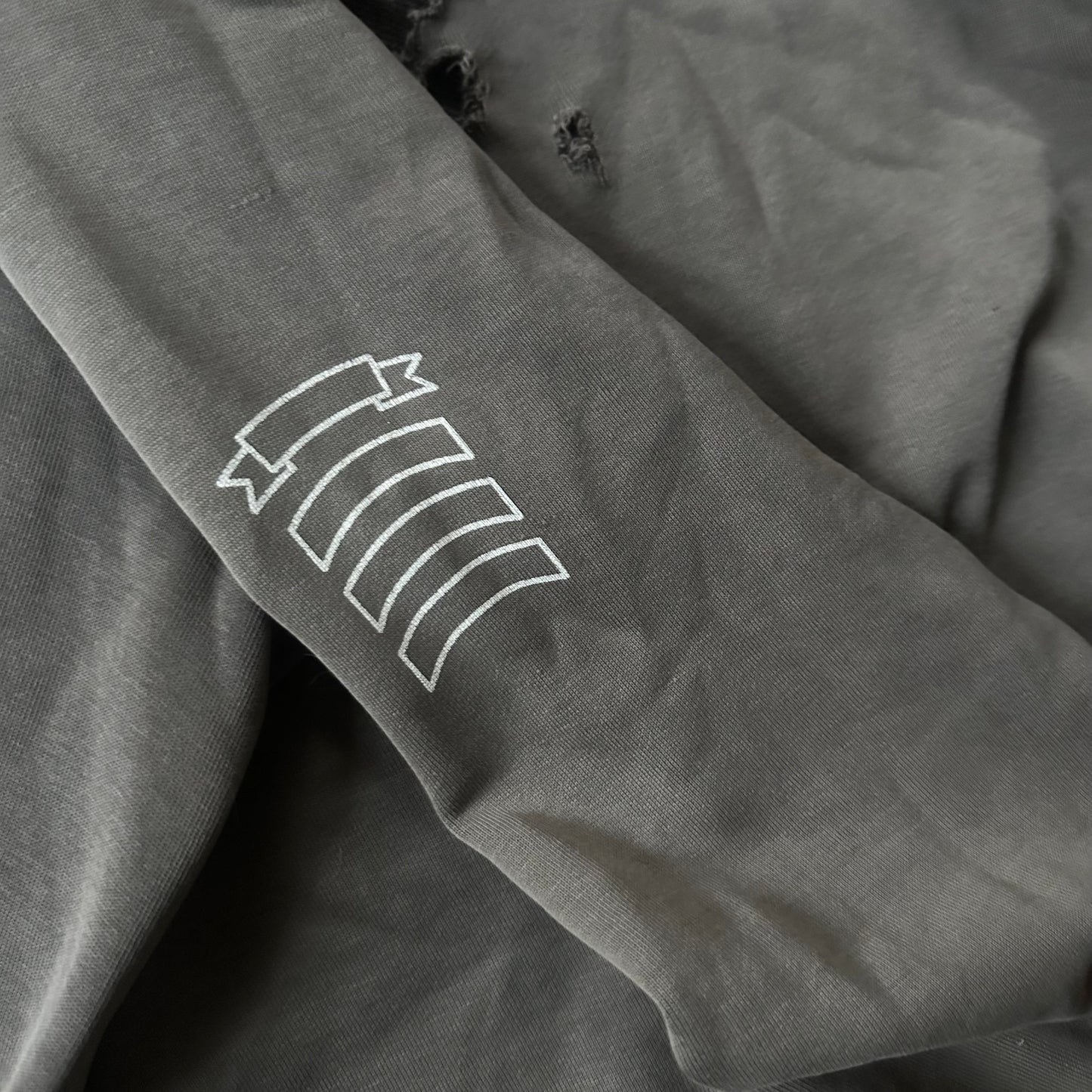 AW01 ‘Standards’ Distressed Shield Hoodie   269archive