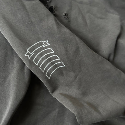AW01 ‘Standards’ Distressed Shield Hoodie   269archive