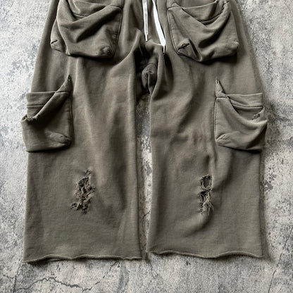 SS05 “Nightcrawler” Distressed Cargo Capri Shorts  Pants 269archive