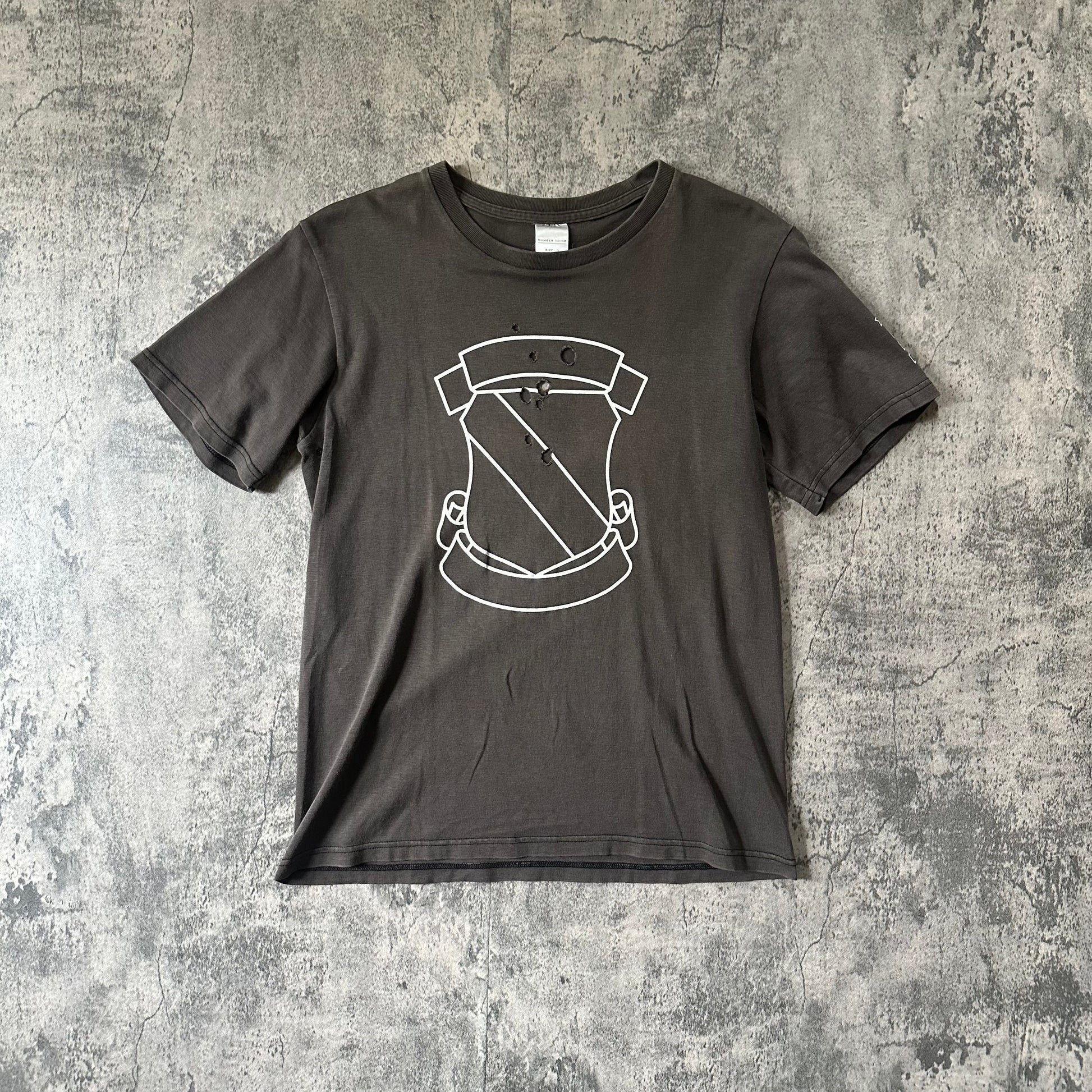 AW01 ‘Standards’ Distressed Shield Tee   269archive