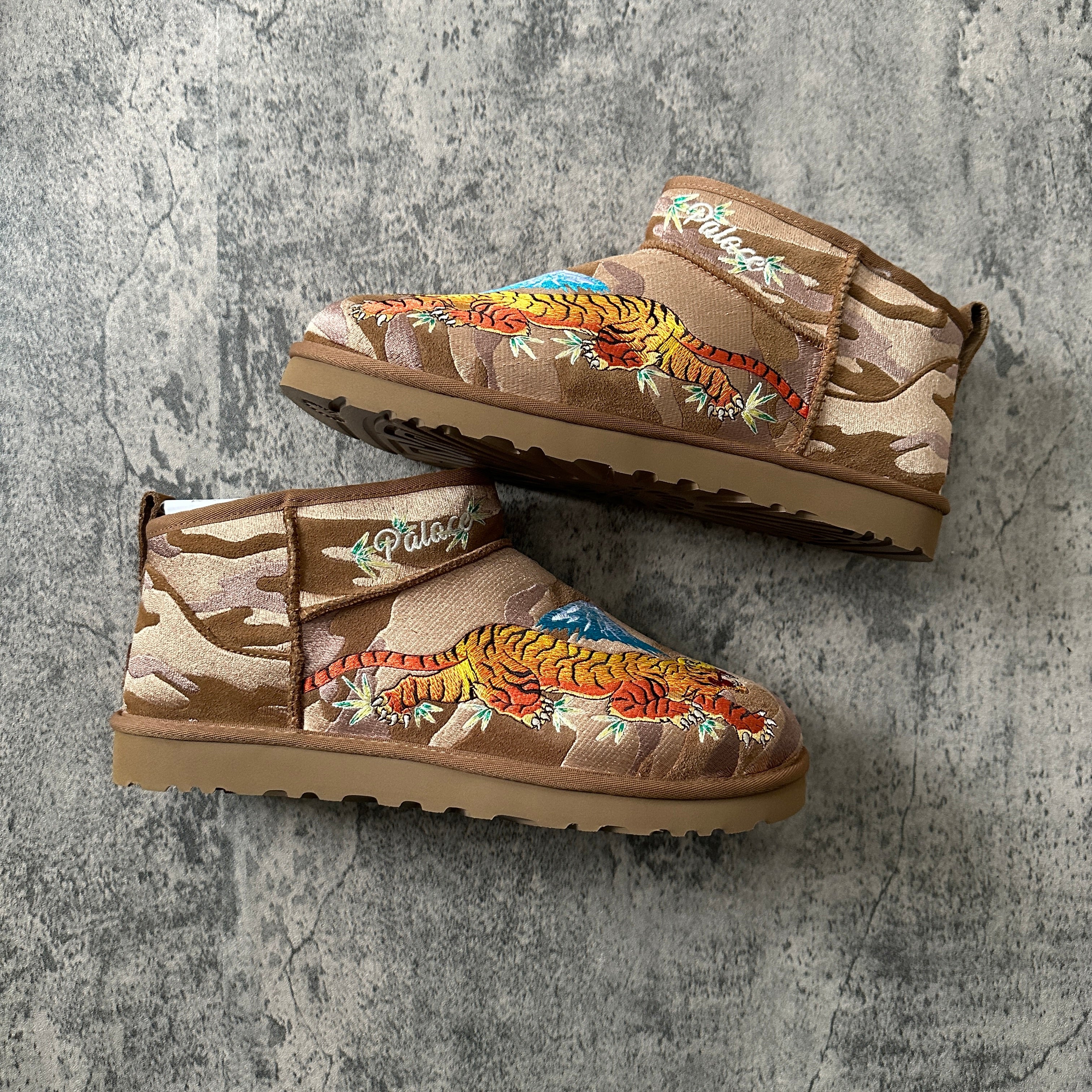 Palace x Ugg “Tigers and Dragons” Chestnut Ultra Mini Boot