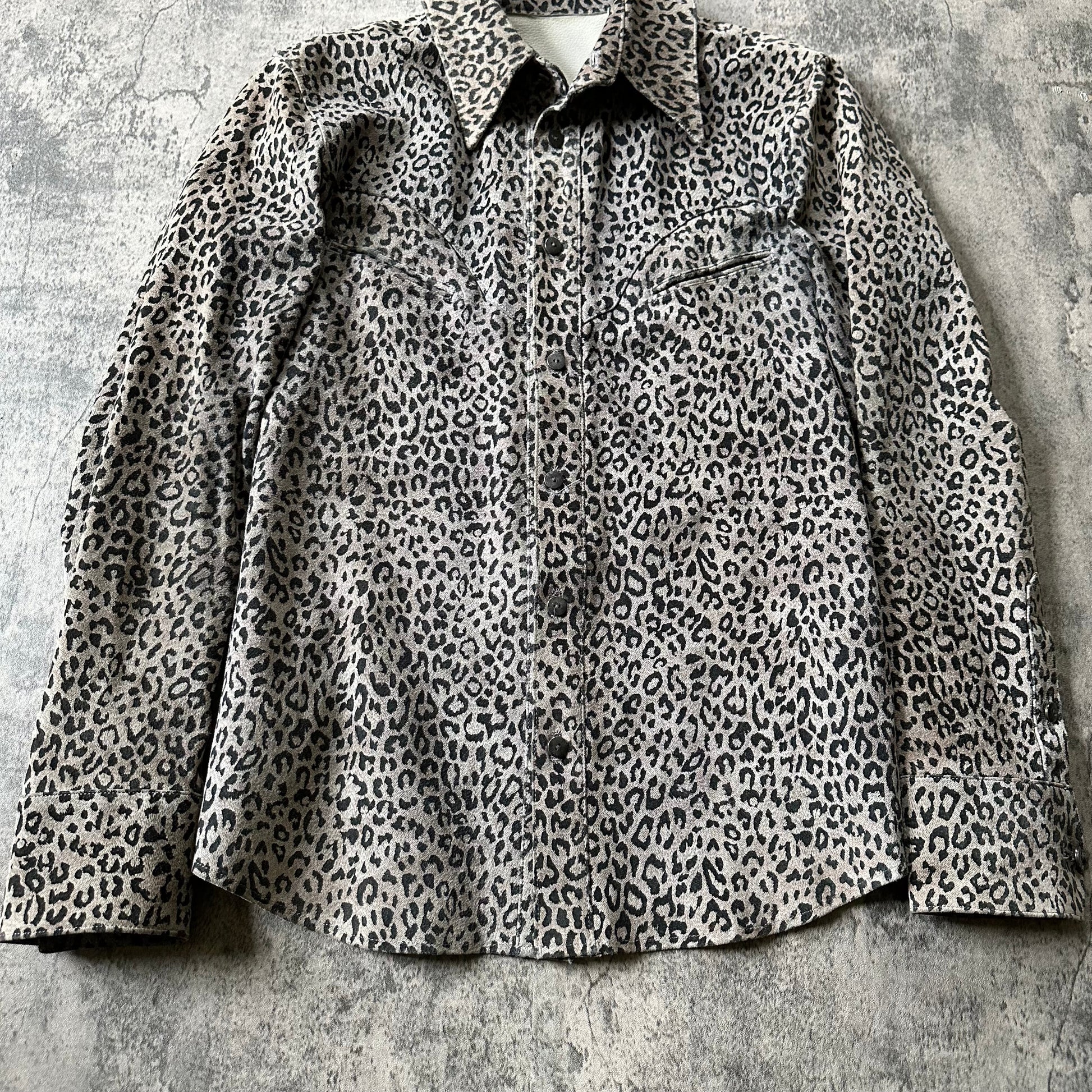 ‘Leopard Print’ Leather Western Shirt   269archive