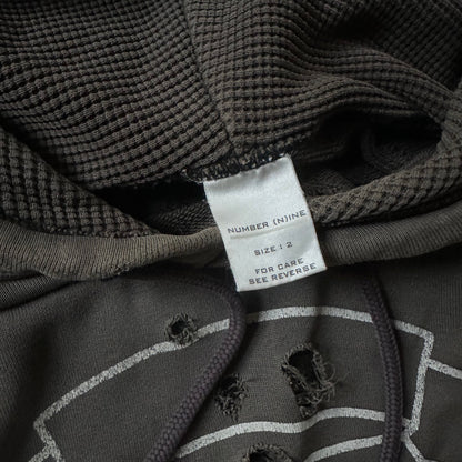 AW01 ‘Standards’ Distressed Shield Hoodie   269archive