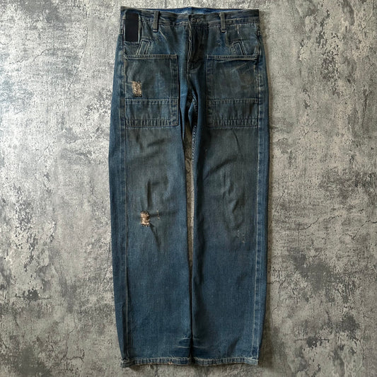 2000s Rick Owens SLAB “Mudwash” Waxed Denim