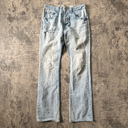 ‘Leather Repair’ Distressed Denim  Pants 269archive