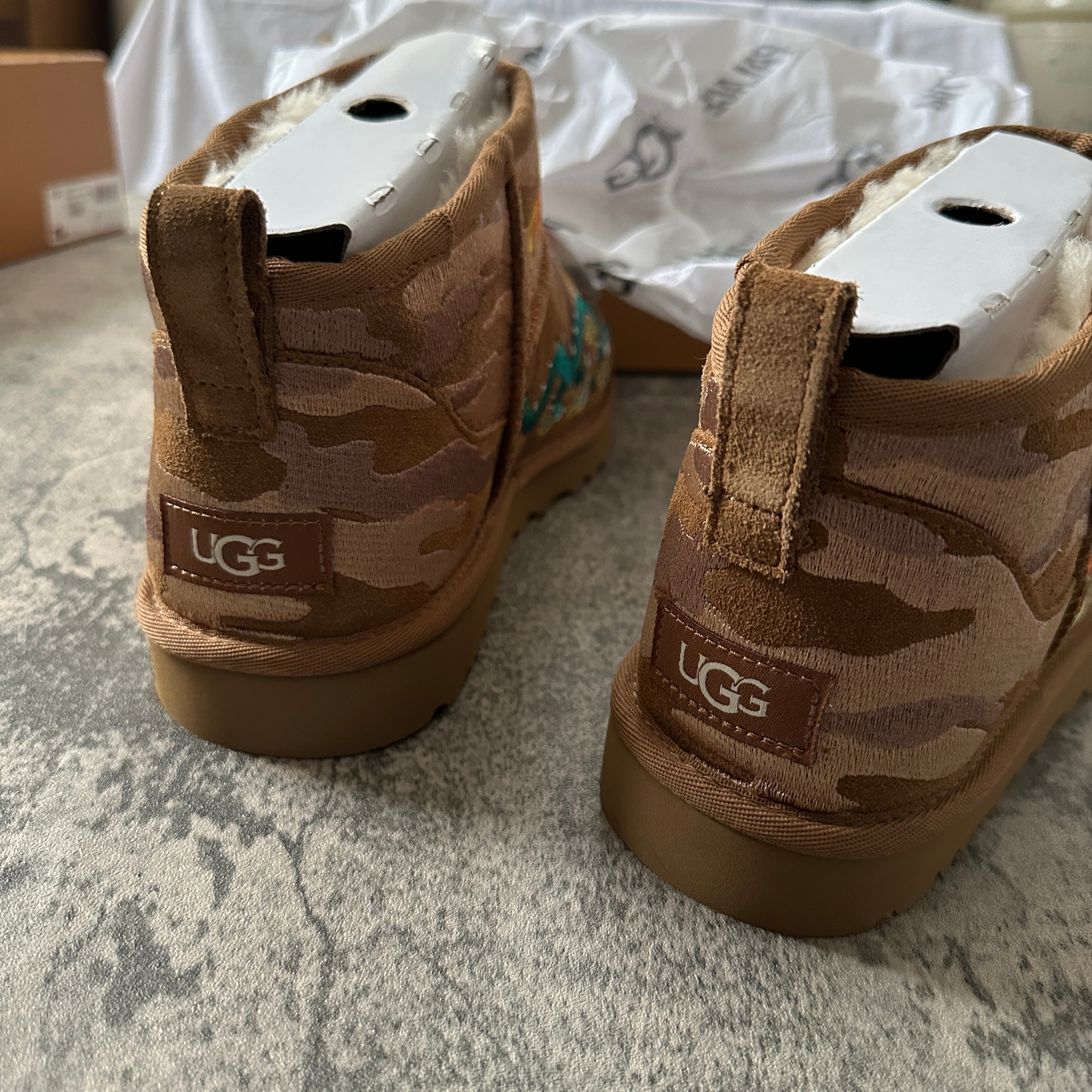 Palace x Ugg “Tigers and Dragons” Chestnut Ultra Mini Boot