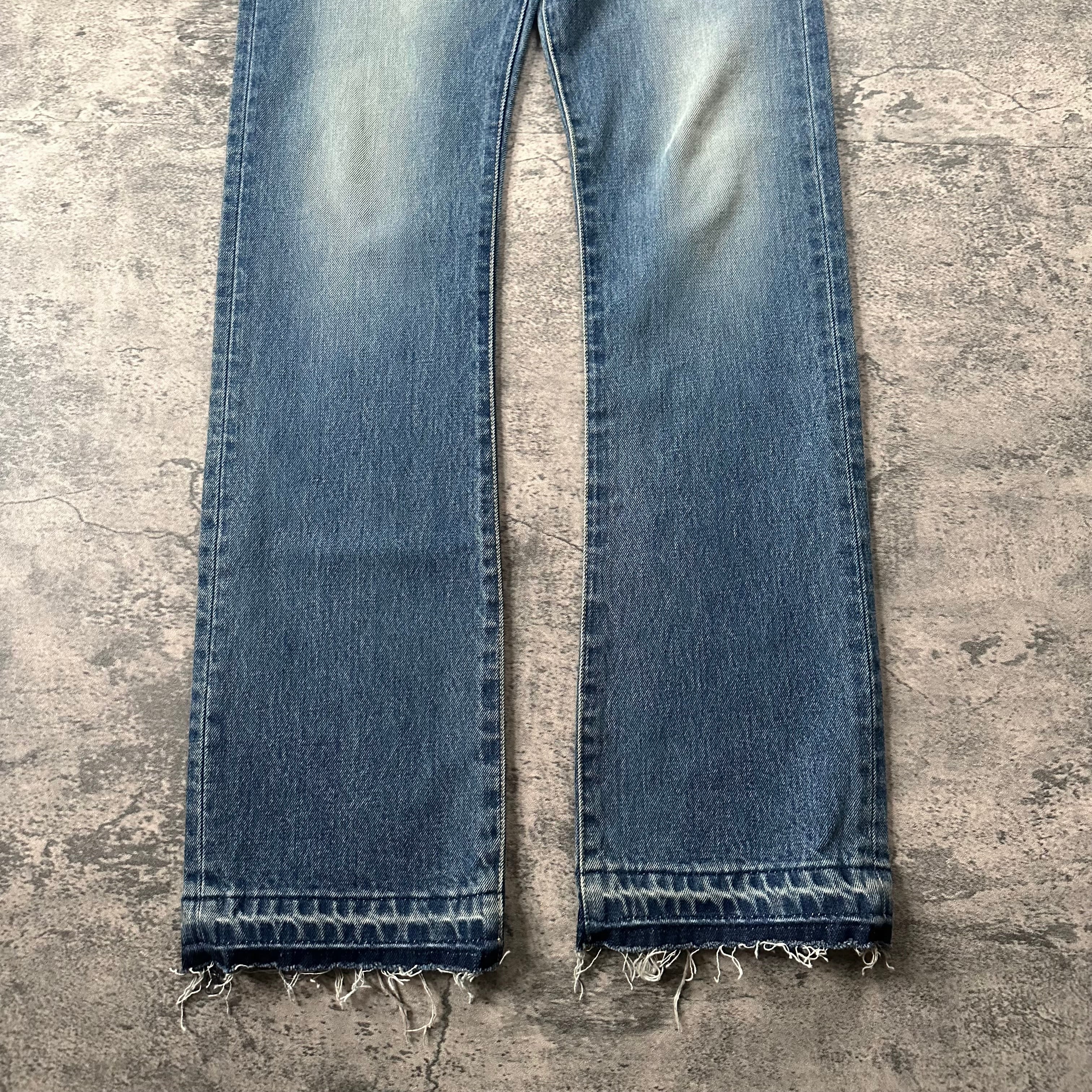 Vintage Levi's 'Unhemmed' 517 Bootcut Denim — Size 30x36 — Blue
