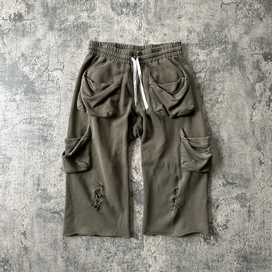 SS05 “Nightcrawler” Distressed Cargo Capri Shorts  Pants 269archive