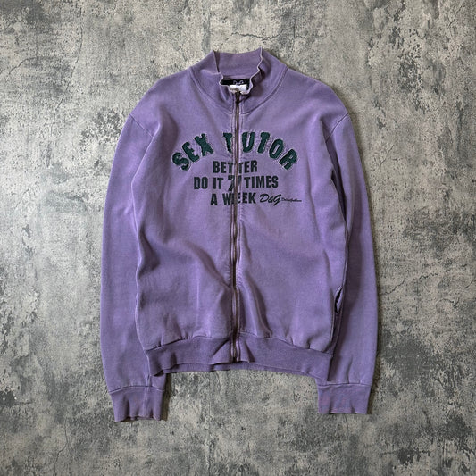 2000s Dolce & Gabbana “S*x Tutor” Zip-Up Sweater