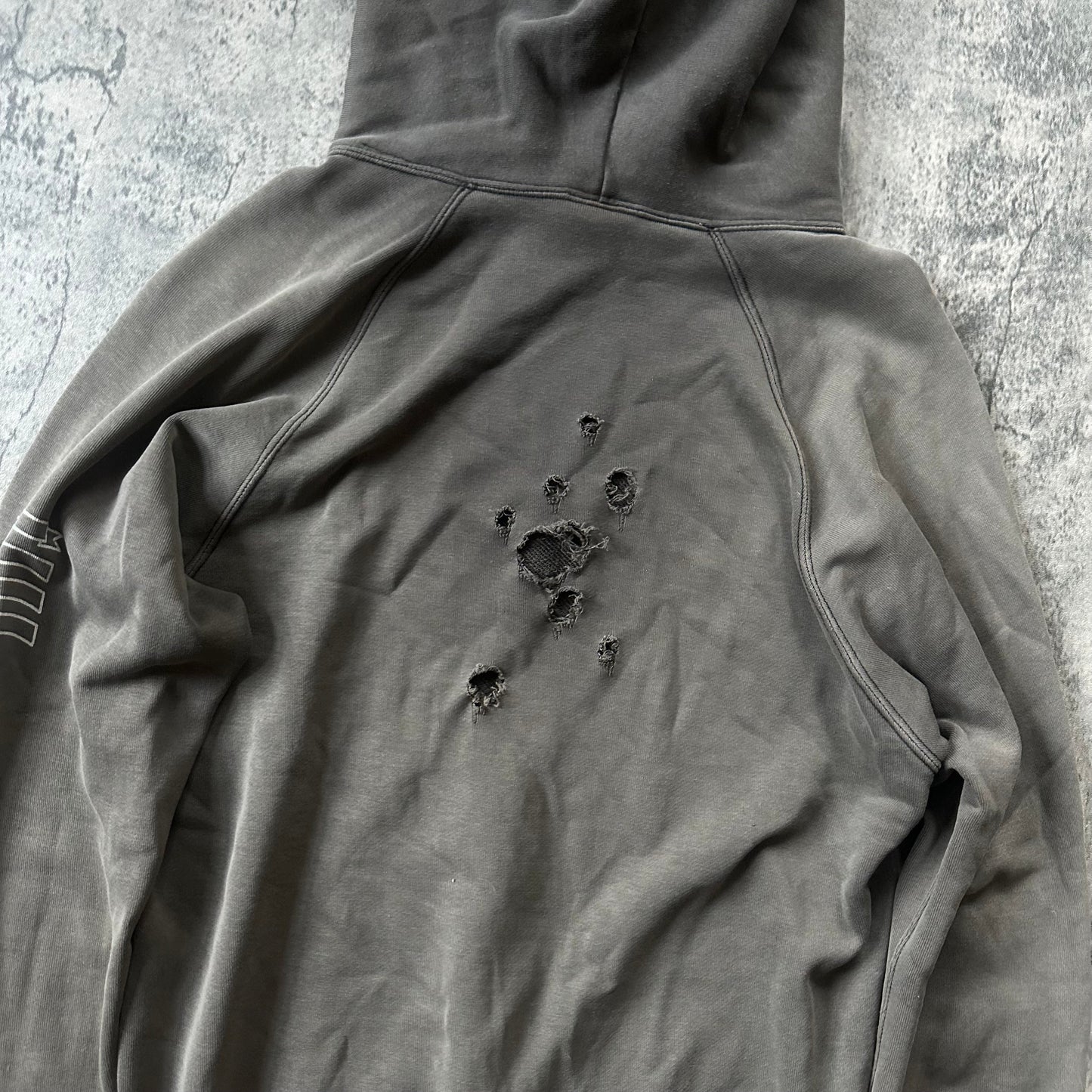 AW01 ‘Standards’ Distressed Shield Hoodie   269archive