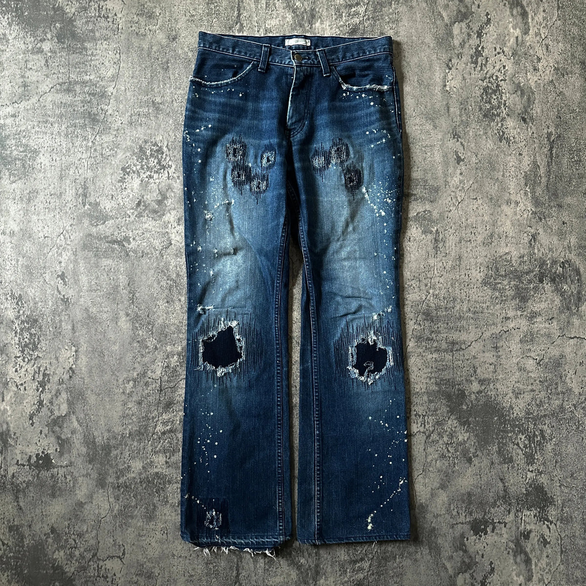 AW01 Number (N)ine “Grunge” Bootcut Denim - 269archive – 269Archive