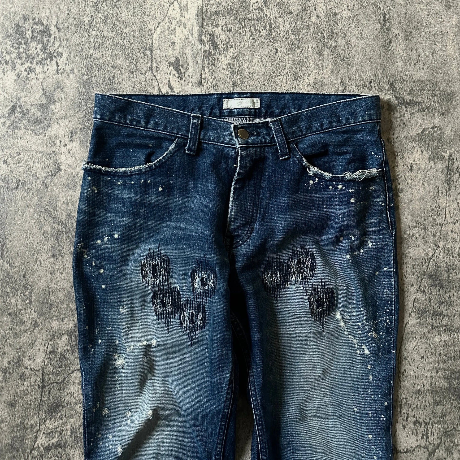AW01 Number (N)ine “Grunge” Bootcut Denim - 269archive