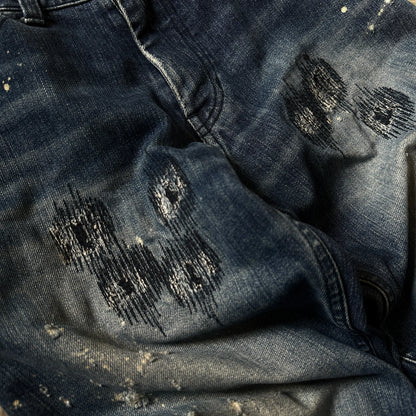 AW01 Number (N)ine “Grunge” Bootcut Denim - 269archive