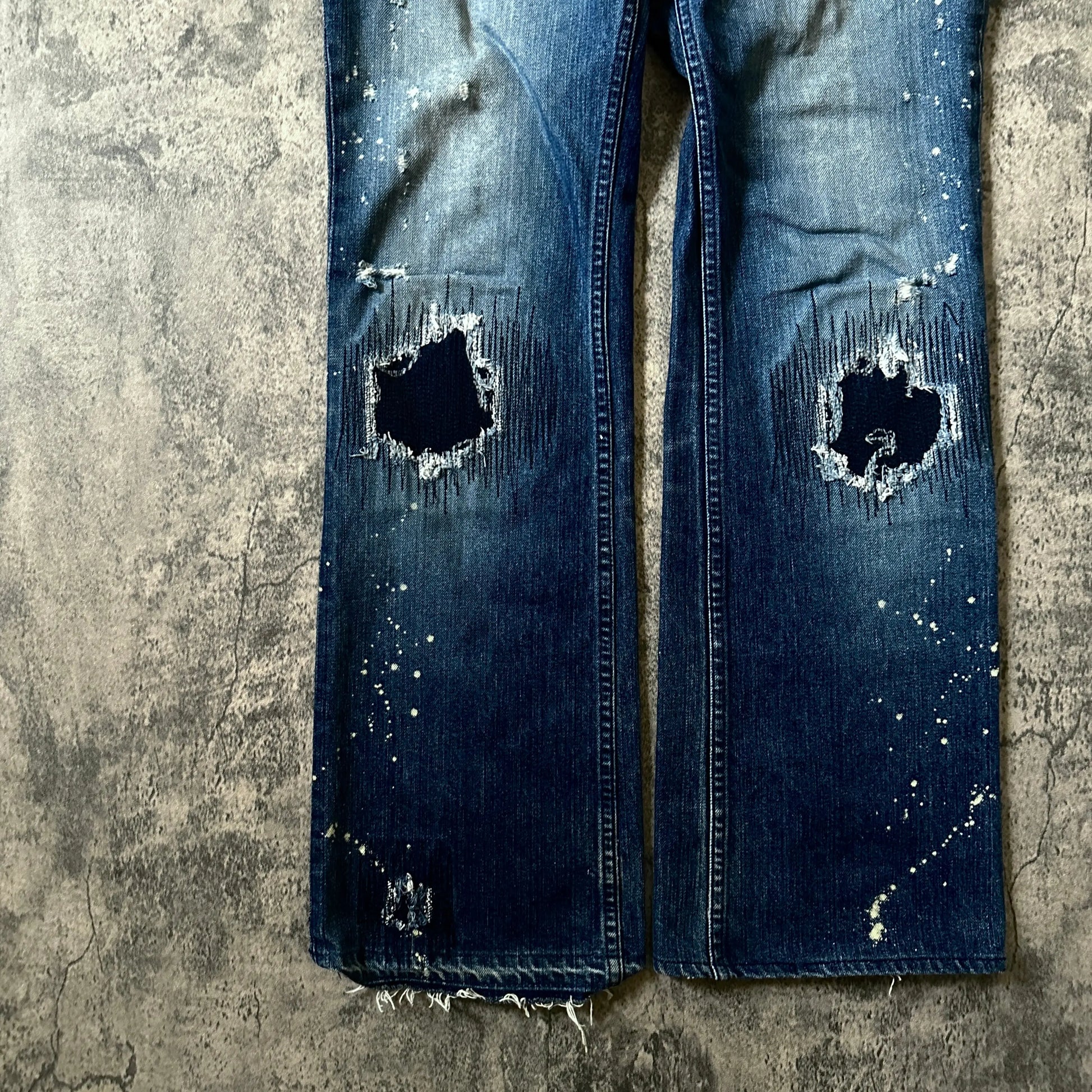 AW01 Number (N)ine “Grunge” Bootcut Denim - 269archive