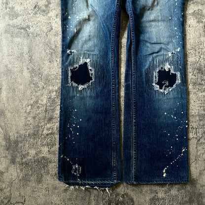 AW01 Number (N)ine “Grunge” Bootcut Denim - 269archive