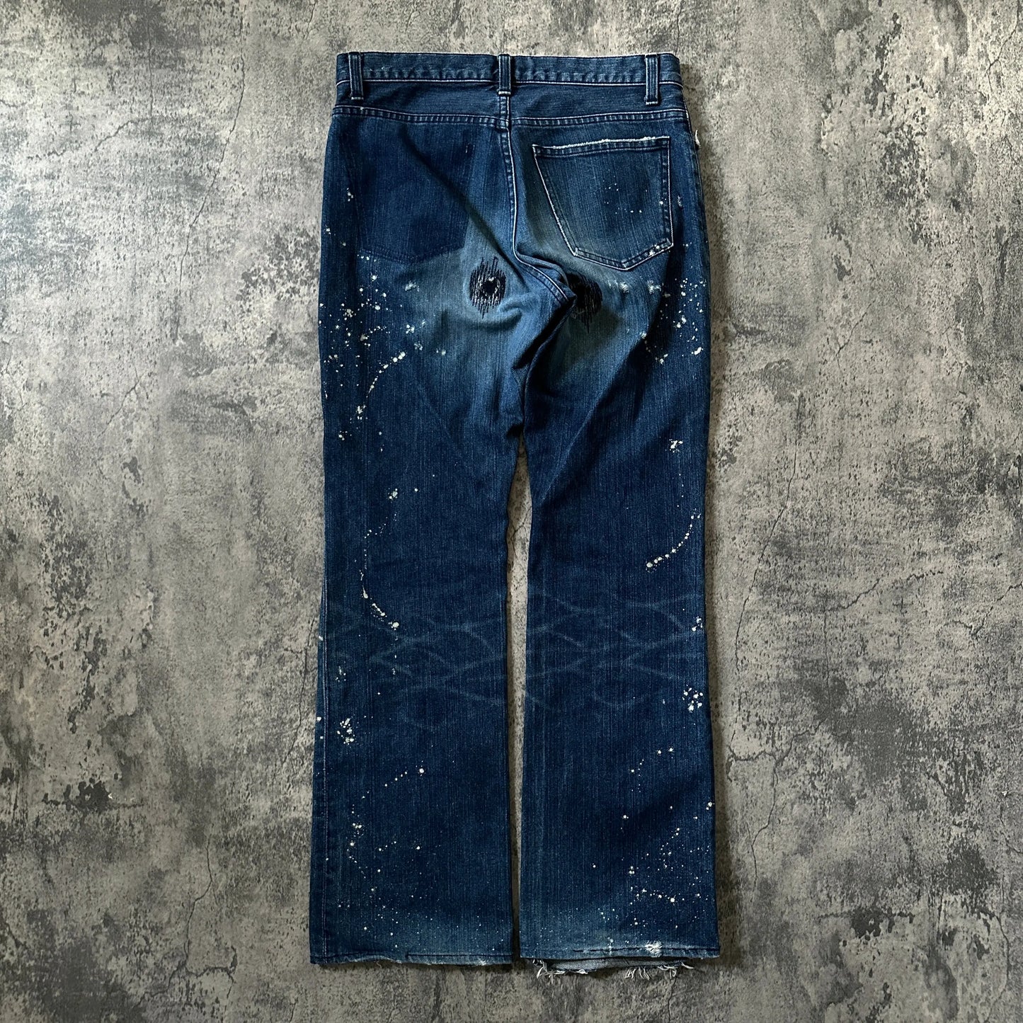 AW01 Number (N)ine “Grunge” Bootcut Denim - 269archive